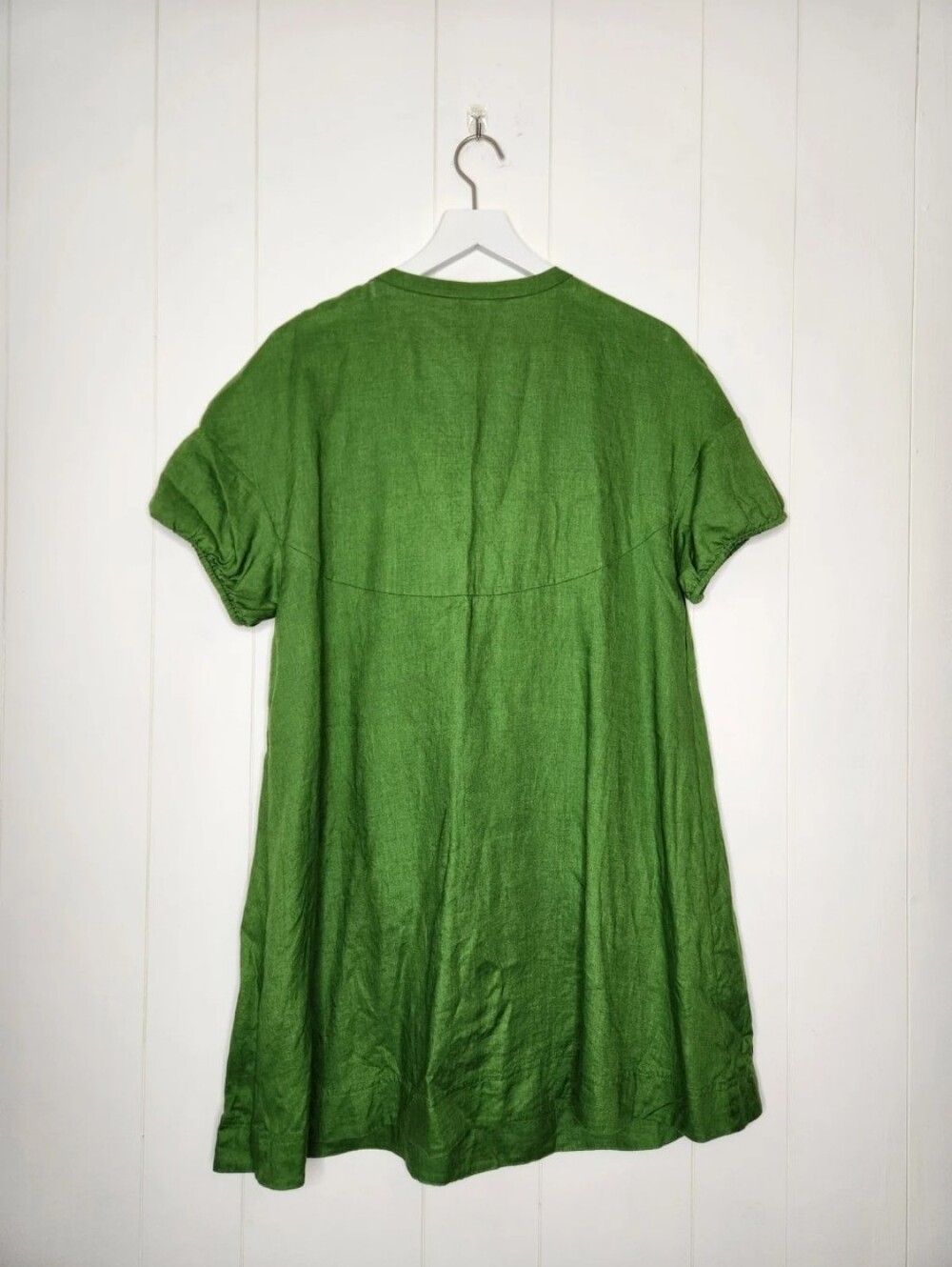 NWT Banana Republic Green Linen Tie Front Short Sleeve Woven Mini Dress - Picture 5 of 8